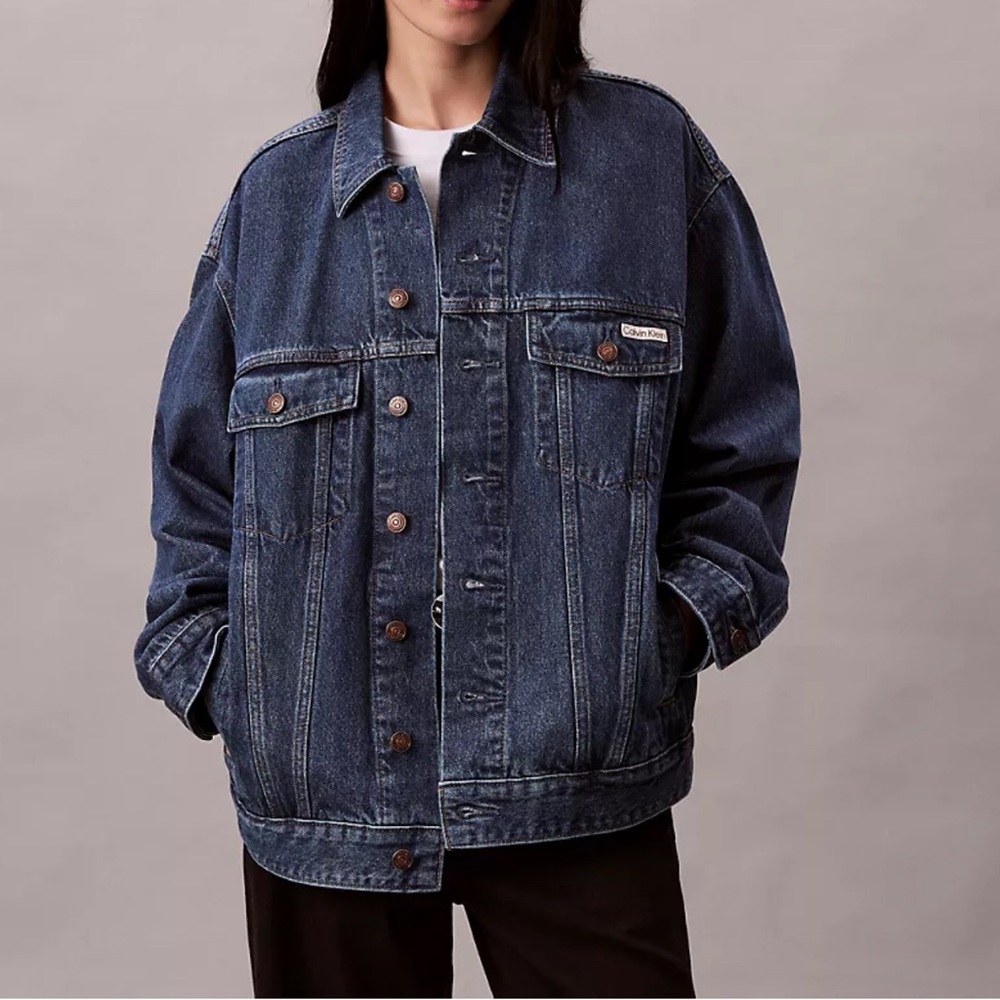 Women’s Calvin Klein Indigo Falls Blue Denim Jacket SZ Large